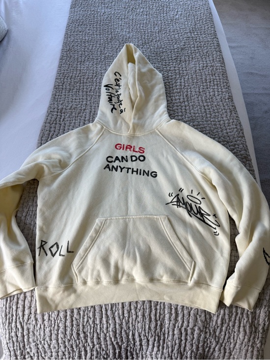 Zadig & Voltaire Tops - Zadig & Voltaire Cream Hoodie with Black Logo Label